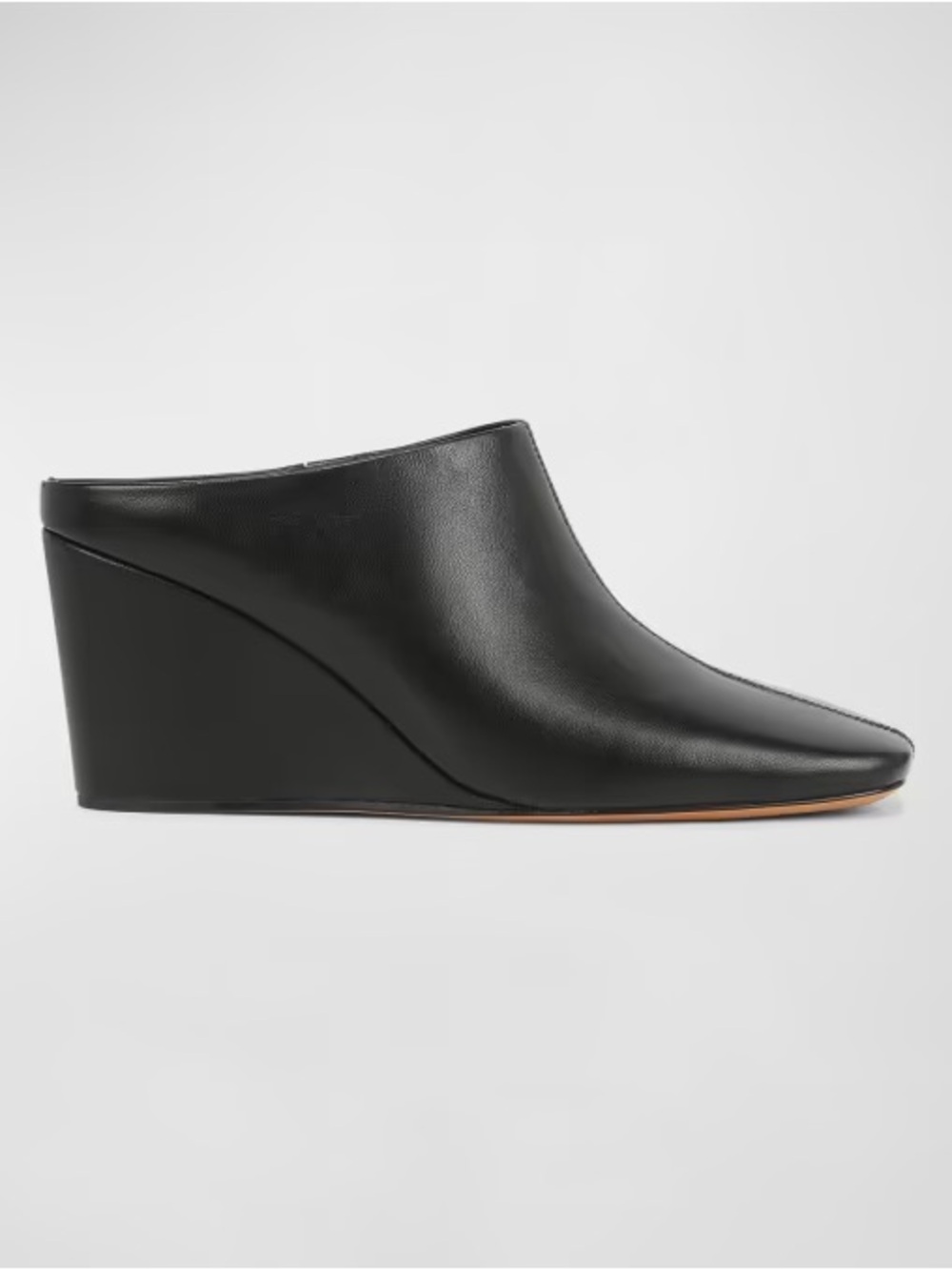 Vince Alana Black Leather Wedge Mule